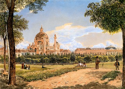 Rudolf von Alt-Blick auf die Karlskirche und das Polytechnische Institut