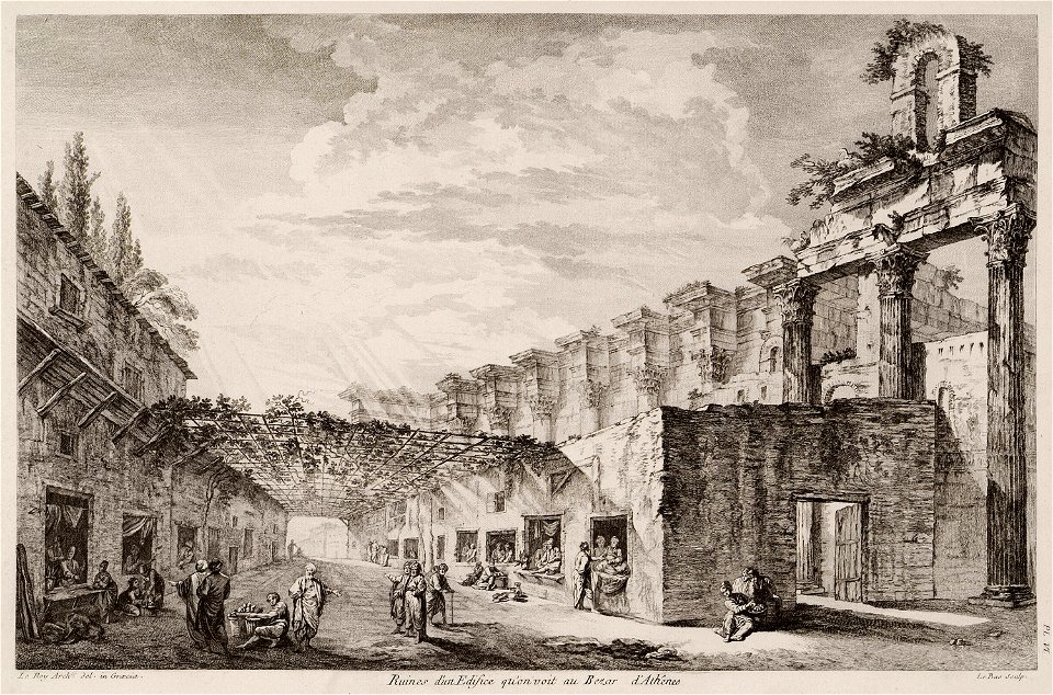 Ruines d'un Edifice qu'on voit au Bezar d'Athênes - Le Roy Julien David - 1770