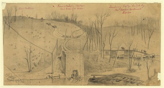 Ruins of the Orange and Alexandria R.R. bridge over Bull Run, near Union Mills LCCN2004661575