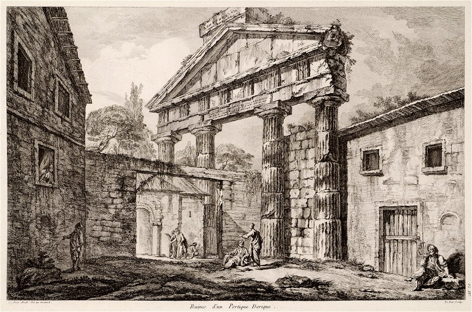 Ruines d'un Portique Dorique - Le Roy Julien David - 1770