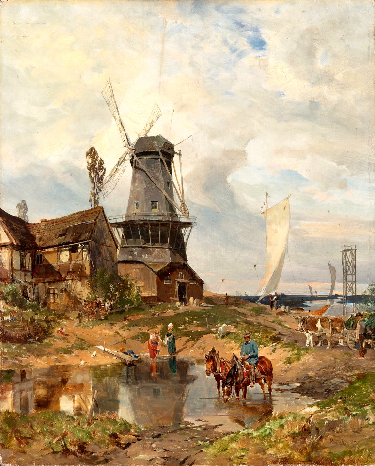 Joseph Rummelspacher - Landschaft mit Mühle