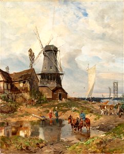 Joseph Rummelspacher - Landschaft mit Mühle