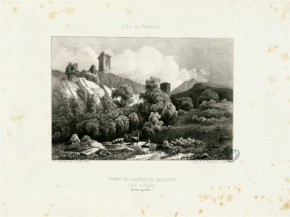 Ruines du Château de Beaucens, Vallée d'Argelez (Hautes Pyrénées) - Fonds Ancely - B315556101 A GELIBERT 4 008