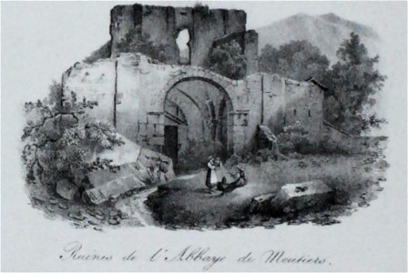 Ruins of the Moutier Abbey, circa 1830s