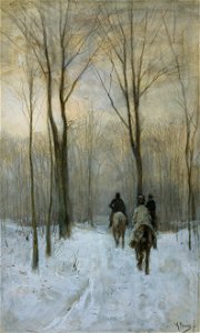 Ruiters in de sneeuw in het Haagse Bos Rijksmuseum SK-A-2443
