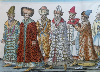 Russian embassy (1576, engraving) page 1 (19 c., Hermitage) detail