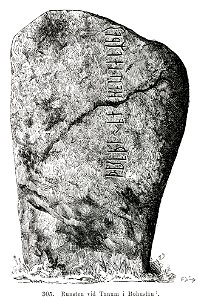 Runsten vid Tanums kyrka (Montelius 1877 s219 fig305)
