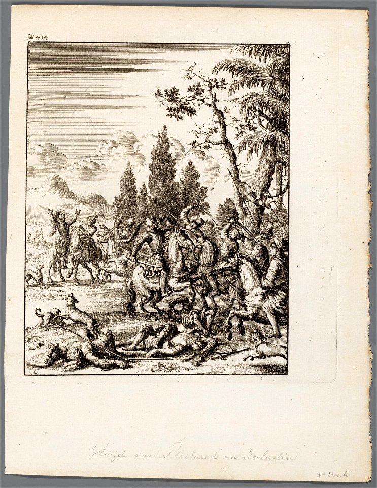 Ruitergevecht tussen Richard Leeuwenhart en Saladin, objectnr A 41611