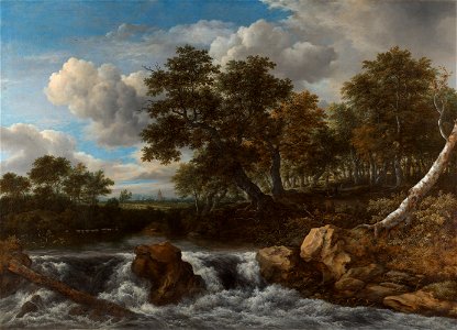 Jacob Isaacksz. van Ruisdael - Landschap met waterval - Google Art Project. Free illustration for personal and commercial use.