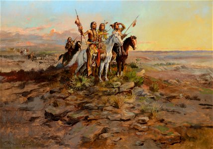 Approach of the White Men by Charles M. Russell, 1897