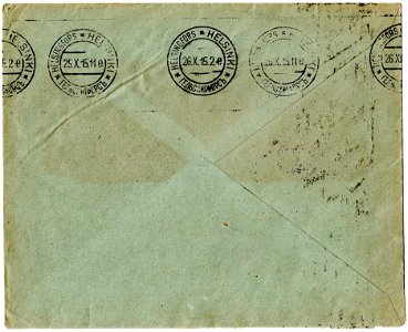 Russia 1915-10-10 censored cover reverse