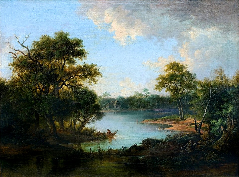 Franciszek Ruśkiewicz - Pejzaż nadwodny 1856