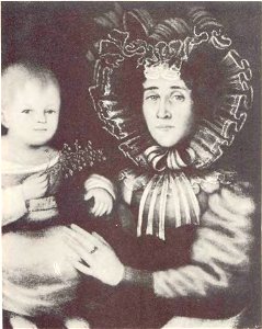 Russian lady with child by anonymous (1820-30s, Odessa)
