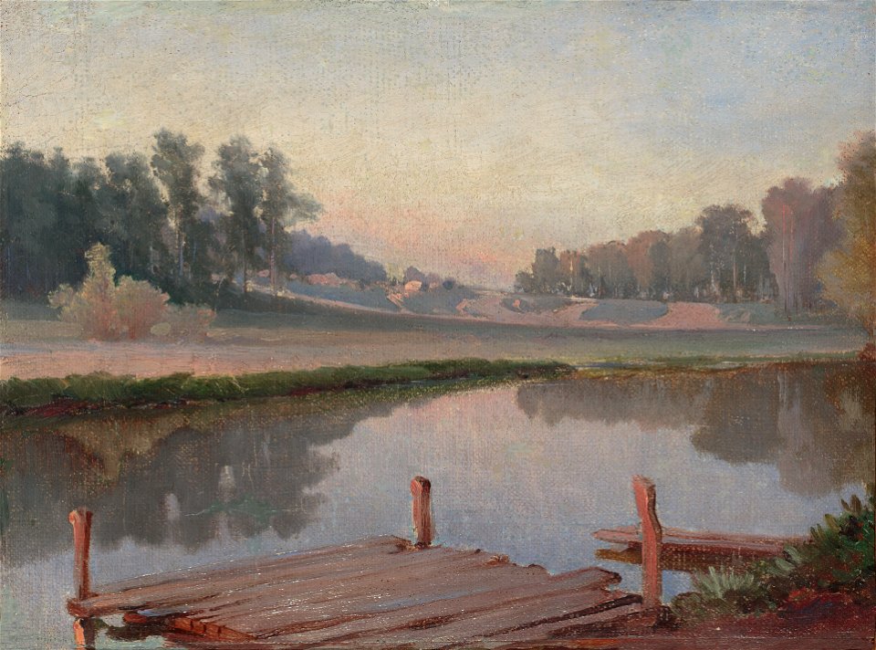 Ferdynand Ruszczyc - Krajobraz z mostka (1889)