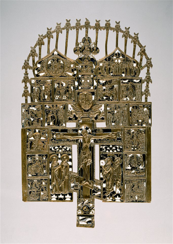 Russian - Crucifixion with Saints and Church Feasts - Walters 44632
