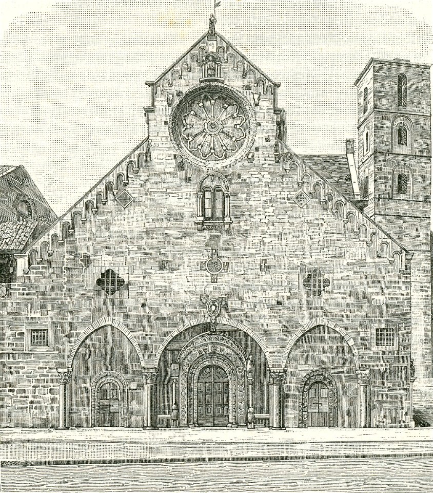 Ruvo di Puglia facciata della cattedrale xilografia di Barberis 1898
