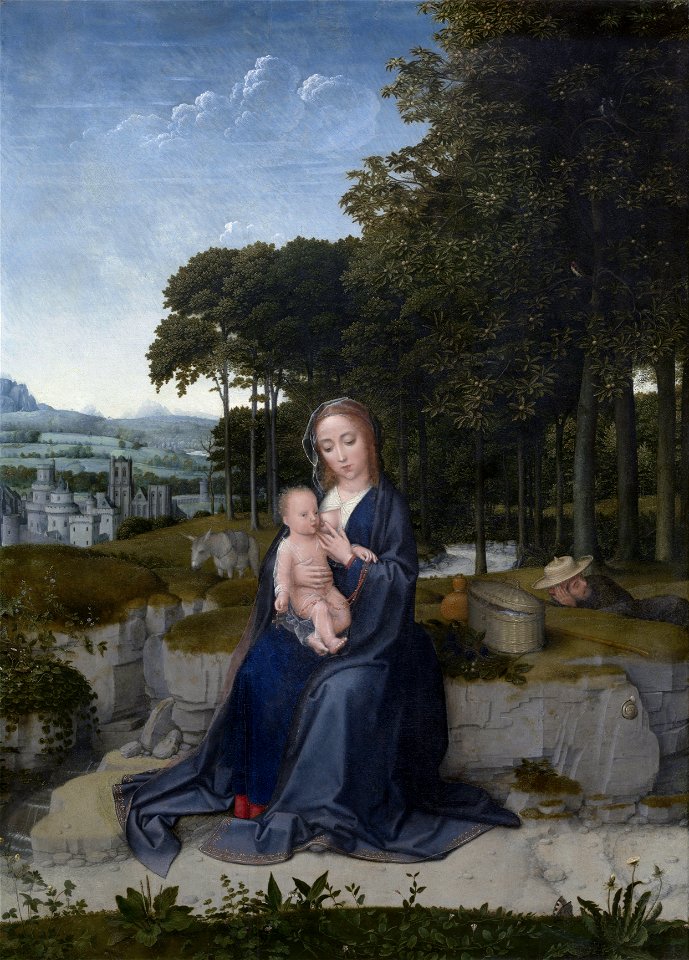 Rust tijdens de vlucht naar Egypte, Gerard David, 16de eeuw, Koninklijk Museum voor Schone Kunsten Antwerpen, 47FXD