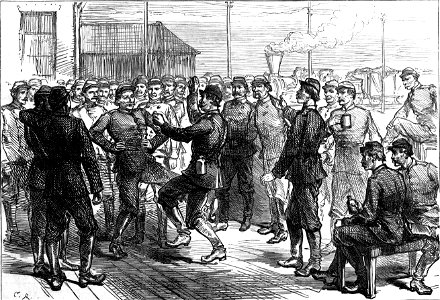 Russian infantry dancing and singing at the Ploesti railway station