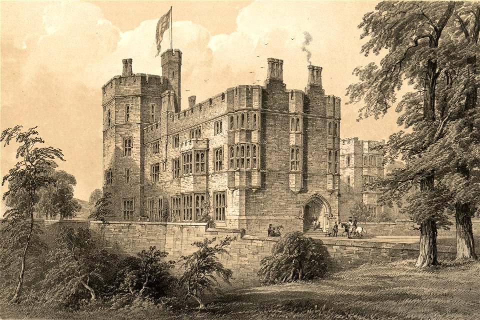Ruthin Castle, Denbighshire - south west view of buildings recently erected