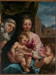 Rutilio Manetti - Virgin and Child with the Young Saint John the Baptist and Saint Catherine of Siena - 2005.8.1 - Yale University Art Gallery