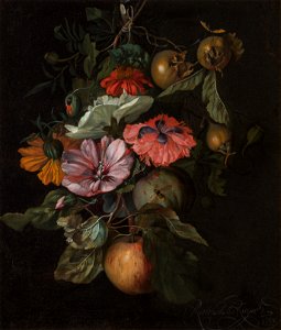 Rachel Ruysch - Festoon of flowers hanging on a nail - National Gallery Prague