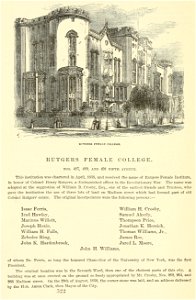 Rutgers Female College, New York City, Valentine's Manual