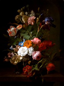 Rachel Ruysch - Vase with Flowers - 1700 - Mauritshuis 151. Free illustration for personal and commercial use.