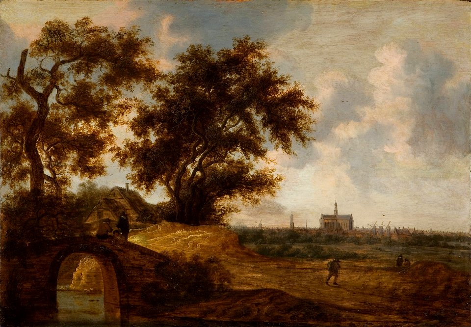 Salomon van Ruysdael - Landschap met figuren (1667)