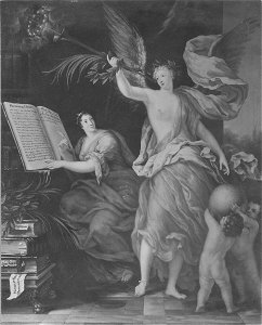 Ryktet och Historien förkunnar Karl XIs bedrifter (David Klöcker Ehrenstrahl) - Nationalmuseum - 14810