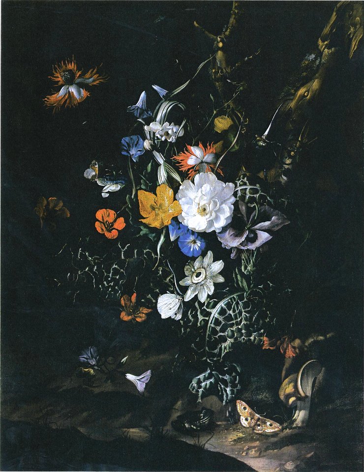 Rachel Ruysch - Bloemen aan een bosrand