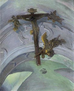 Ferdynand Ruszczyc - Krzyż pod sklepieniem kościoła w Tyńcu (1908)