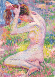 Theo van Rysselberghe - Sitzender Akt. Free illustration for personal and commercial use.