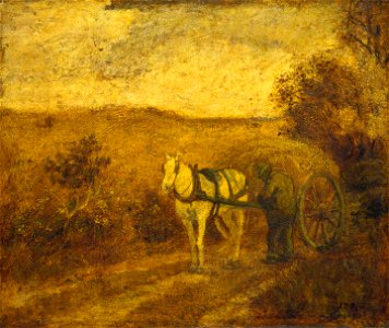 Albert Pinkham Ryder - Mending the Harness (1870s)