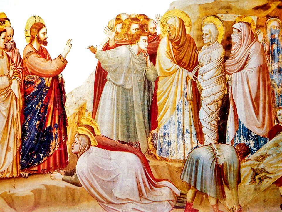 Résurrection de Lazare, dans la chapelle des Scrovegni, à Padoue (Histoire du Christ par Giotto)