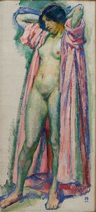 Théo Van Rysselberghe - Femme au peignoir rose