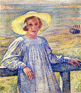 Théo van Rysselberghe - Girl in a straw hat (Portrait of Elisabeth van Rysselberghe), 1901