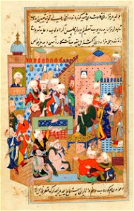 Rūmī's Father Gives a Sermon in the Qāni˓ī Cemetery of Konya - Google Art Project
