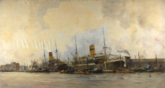 SA 624-Gezicht op de Panamakade naar het westen, met schepen van de Hollandsche Lloyd-Havengezicht van Amsterdam
