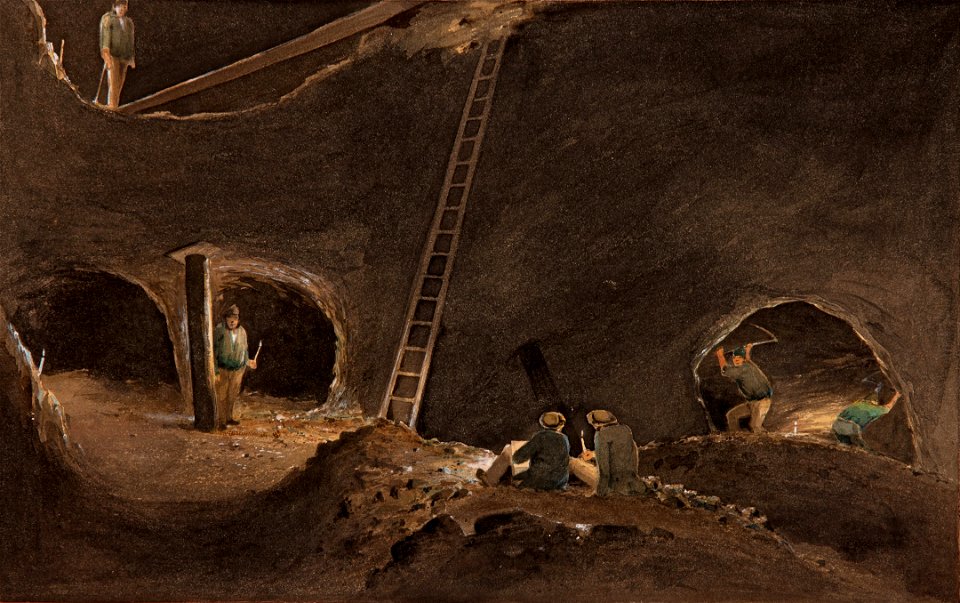 S. T. Gill - Neales's Stopes, Burra Burra Mine, April 12th 1847 - Google Art Project