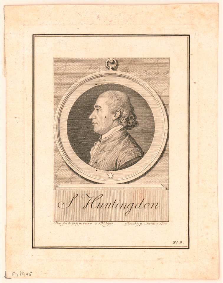 S. Huntingdon (sic) - drawn from the life by Du Simitier in Philadelphia ; engraved by B.L. Prevost at Paris. LCCN2001699815