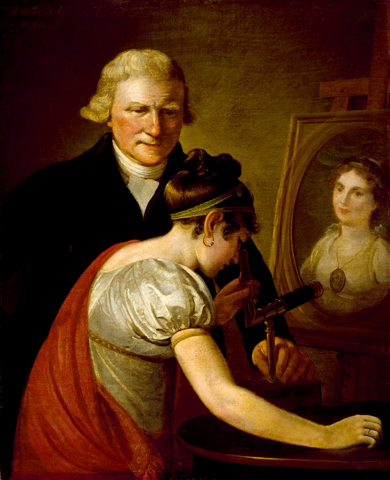 SA 1761-Jan Anthony van Hemert (1749-1822) en een nichtje van de schilder doende met de hoekkijker
