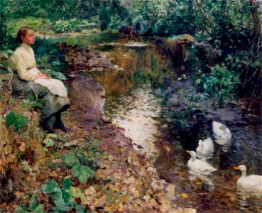 Rêverie près du ruisseau (Evariste Carpentier)