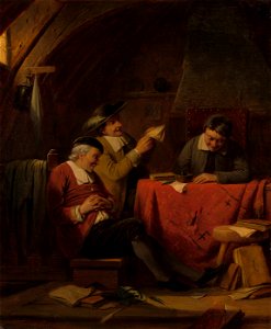 SA 1919-Een interieur met een vrolijk gezelschap-Een binnenhuis met vrolijke lieden