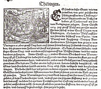 S Münster - Tübingen (Cosmographia 1550) Holzschnitt Inv3451 (TAM08). Free illustration for personal and commercial use.