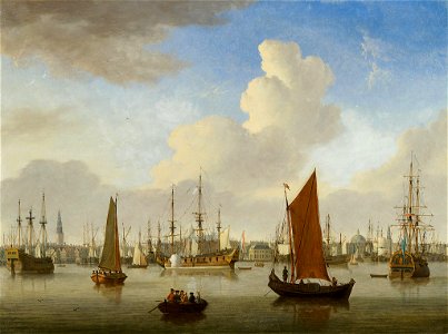 SA 34087-Gezicht op het IJ-Gezicht op het IJ met Amsterdam op de achtergrond