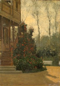 SA 2472-Achterkant van een huis met tuin (hoekje i.d. tuin der villa te le Vésinet)