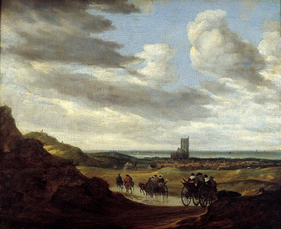 S.J. van Ruysdael - Duinlandschap met reizigers bij Egmond aan Zee - NK2310 - Cultural Heritage Agency of the Netherlands Art Collection