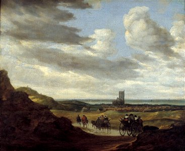 S.J. van Ruysdael - Duinlandschap met reizigers bij Egmond aan Zee - NK2310 - Cultural Heritage Agency of the Netherlands Art Collection