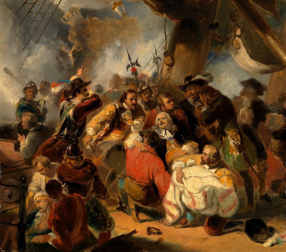 SA 4958-Anno 1676. Michiel de Ruyter wordt dodelijk gewond in de slag bij Etna