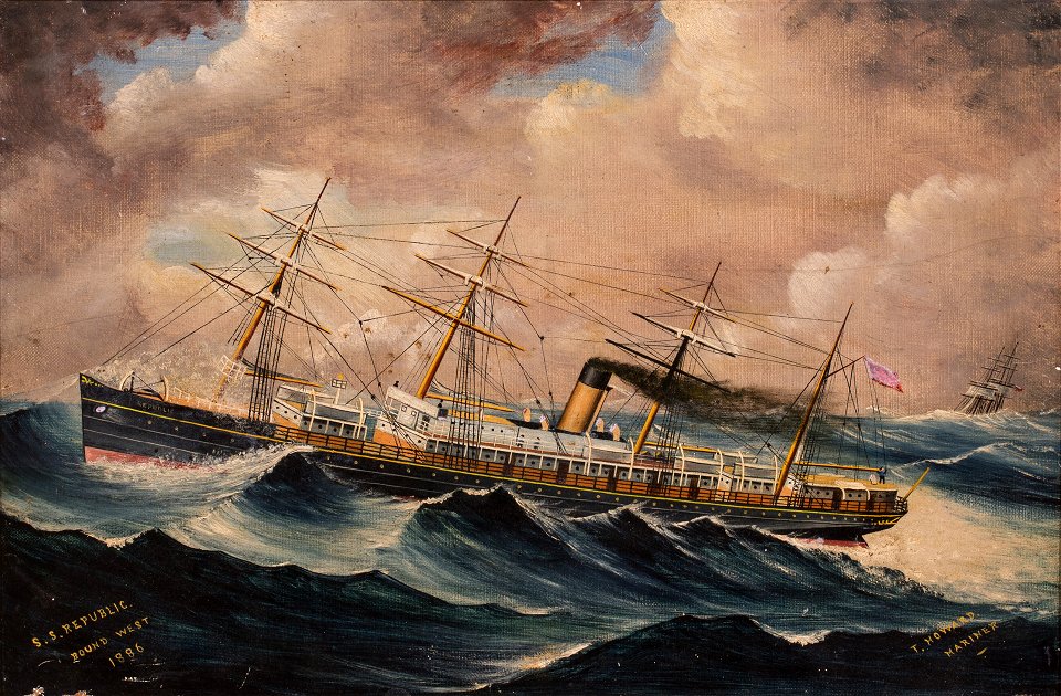 S.S. Republic, Bound West, 1886, by T. Howard (mariner)
